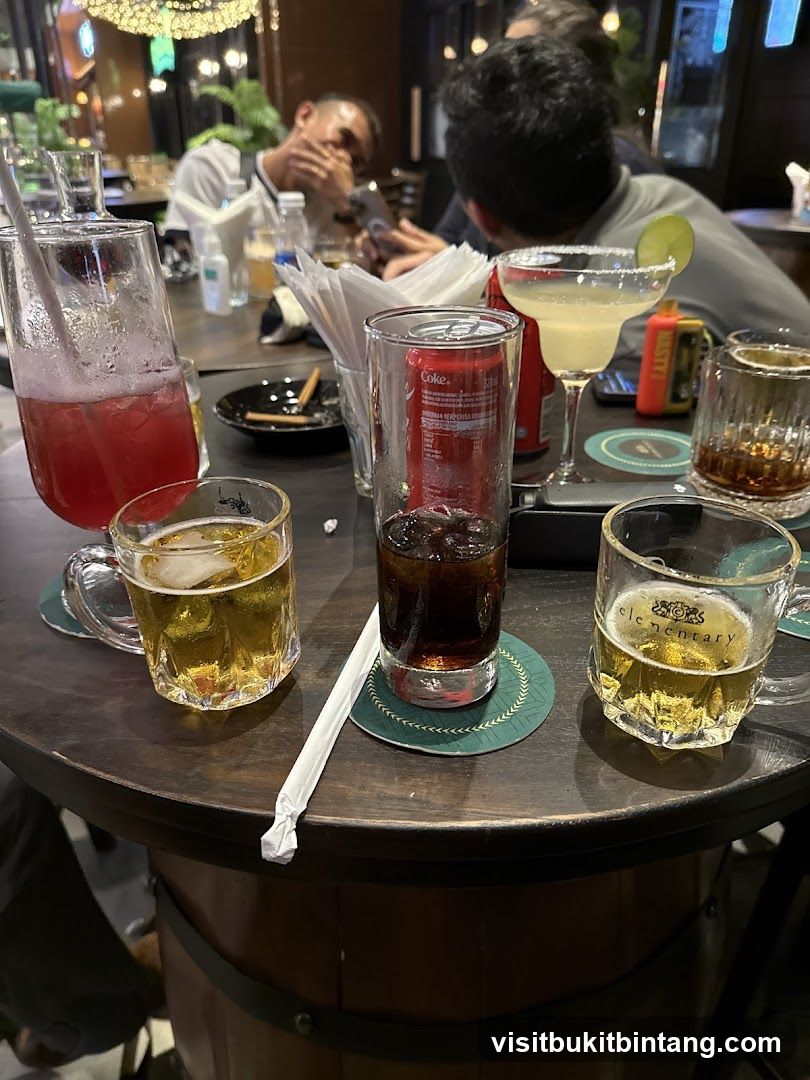 Drinks on a table