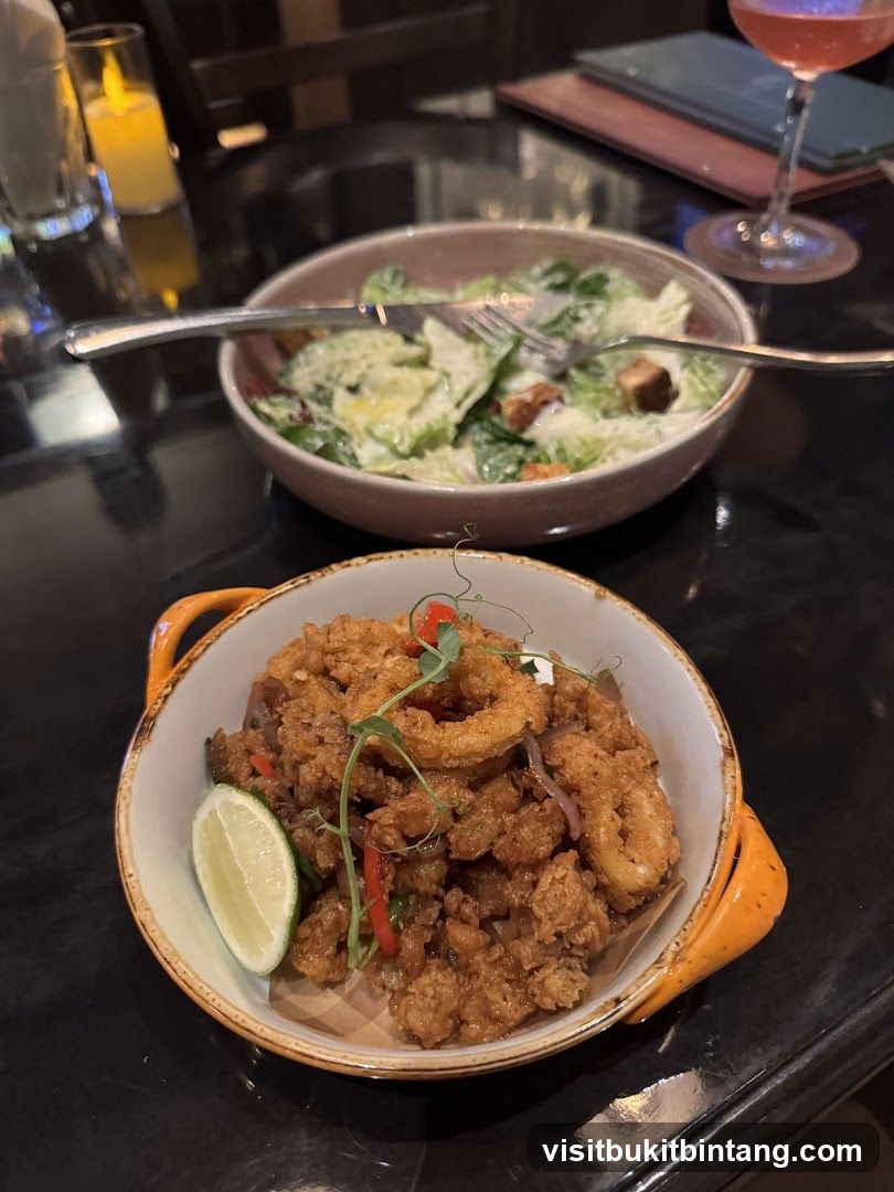 Fried Calamari and Caesar Salad