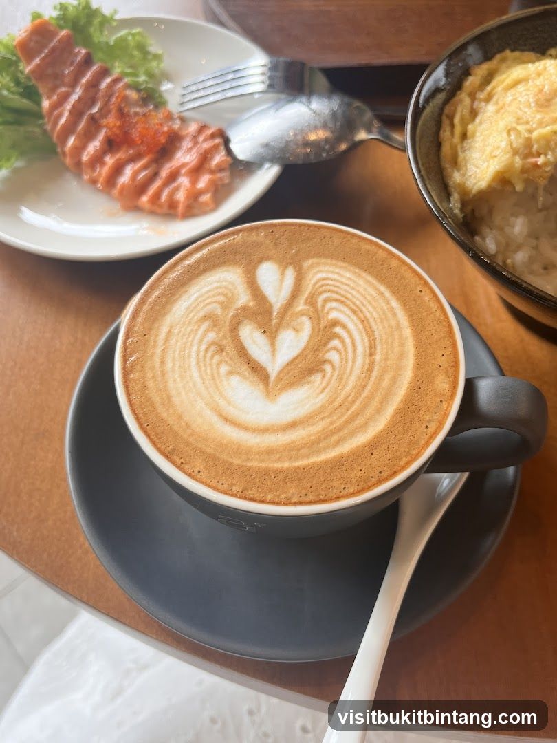 Latte with Salmon and Rice Dish