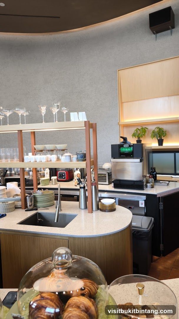 Cafe Counter with Pastries and Equipment