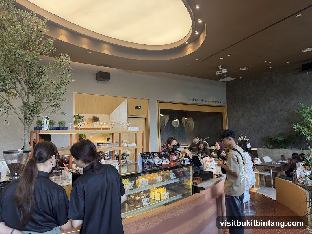 Cafe Interior with Customers and Staff