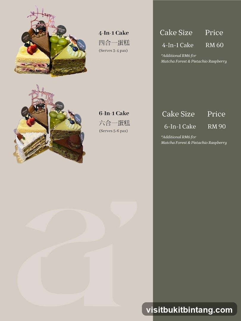 Cake Menu
