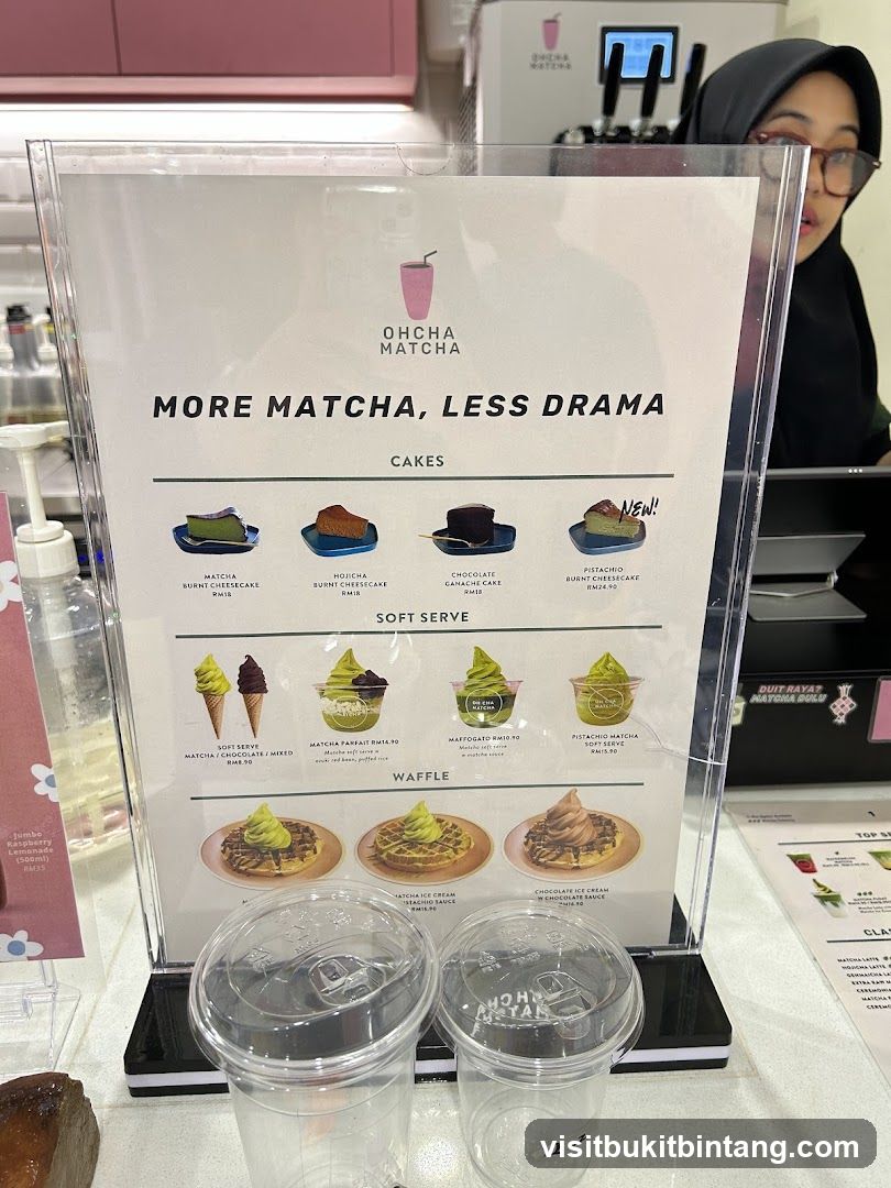 OHCHA MATCHA Menu