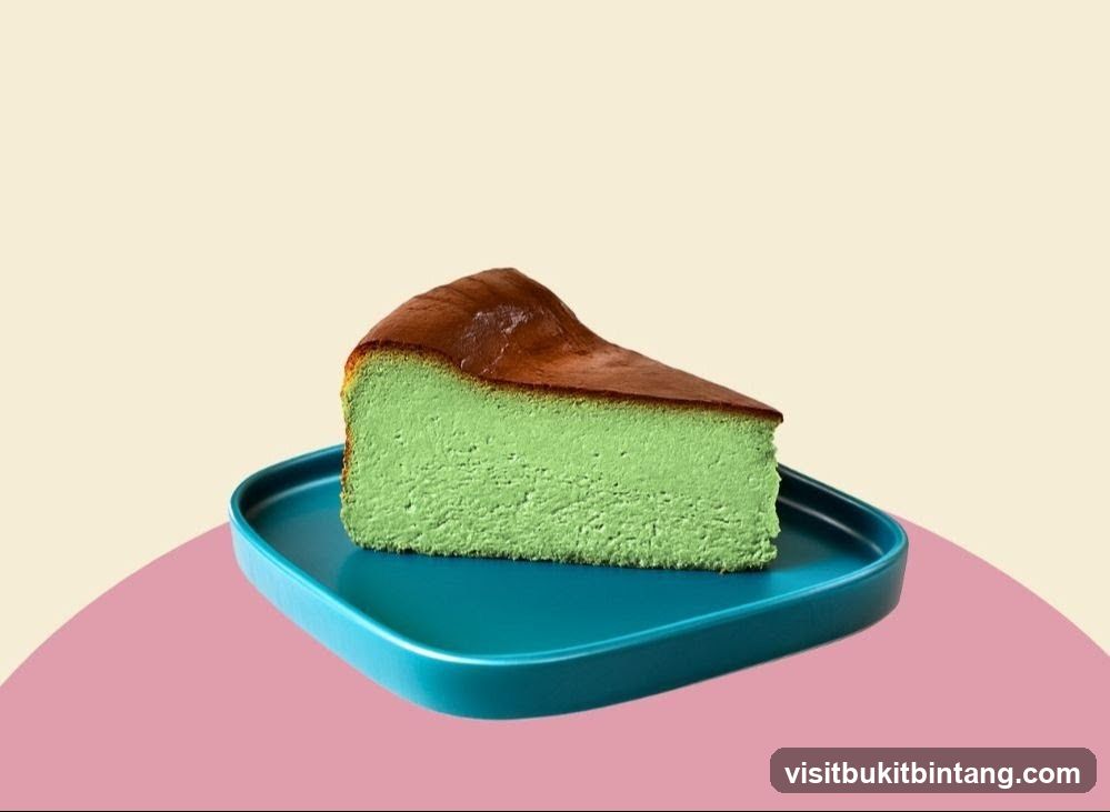 Matcha Burnt Cheesecake Slice