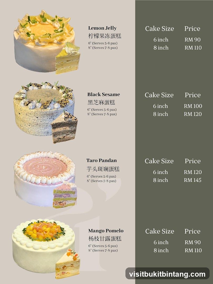 Cake Menu