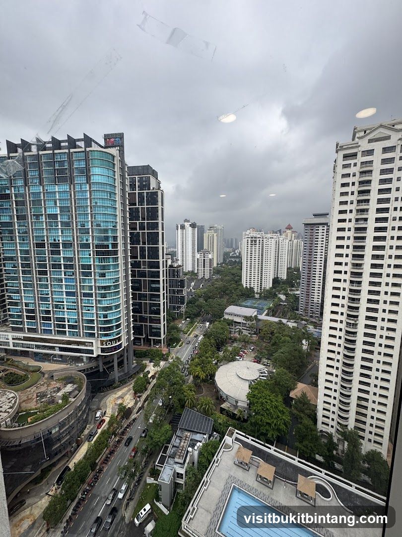Urban Skyline View from High Floor