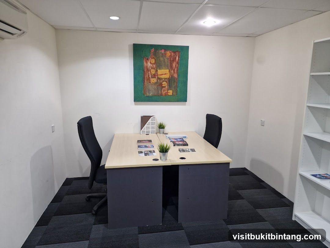 Office Interior with Artwork and Desk Setup