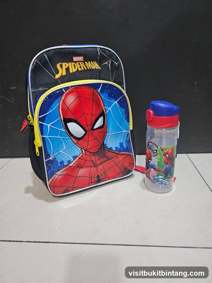 Spiderman Backpack and Water Bottle