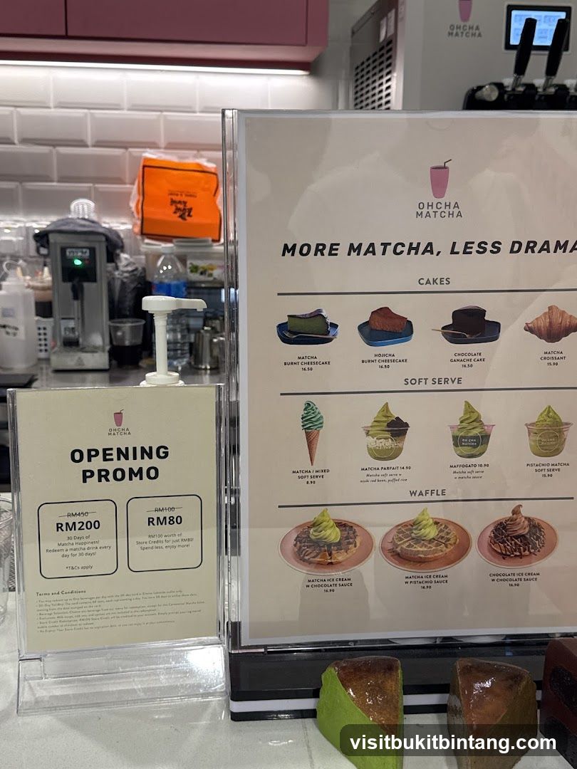 OHCHA MATCHA Menu