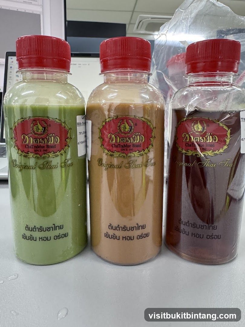 Three Bottles of ChaTraMue Brand Thai Tea