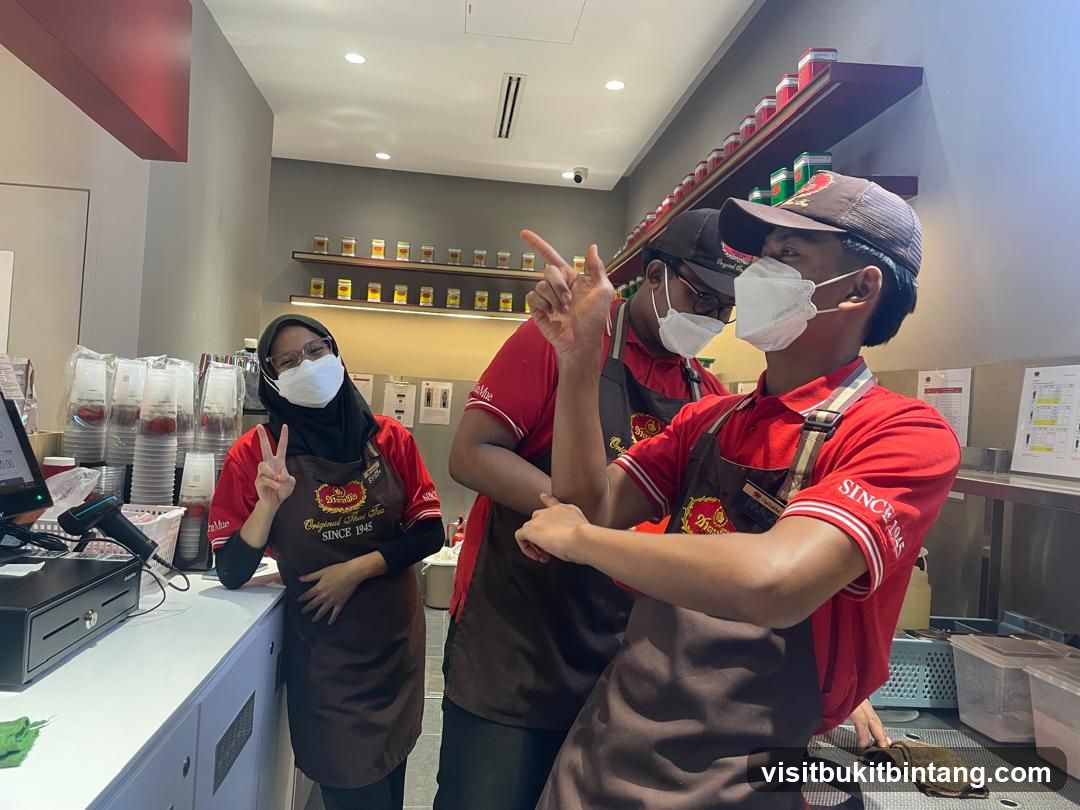 Staff posing at counter