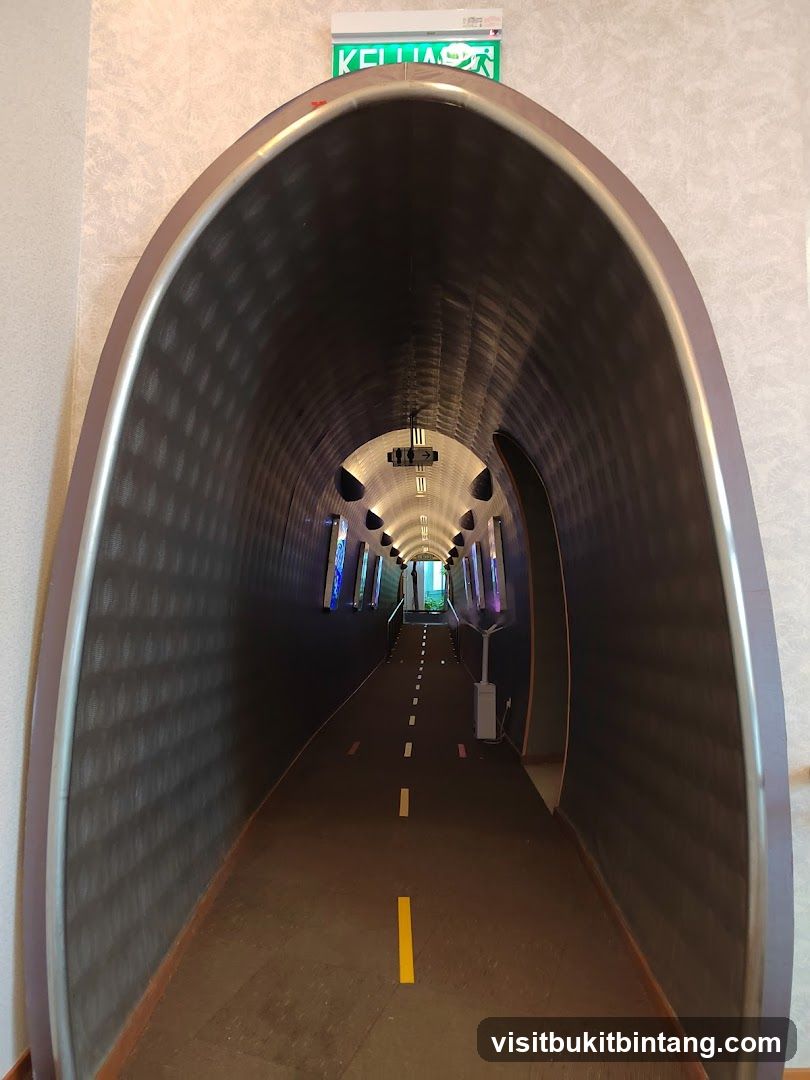 Tunnel with road markings
