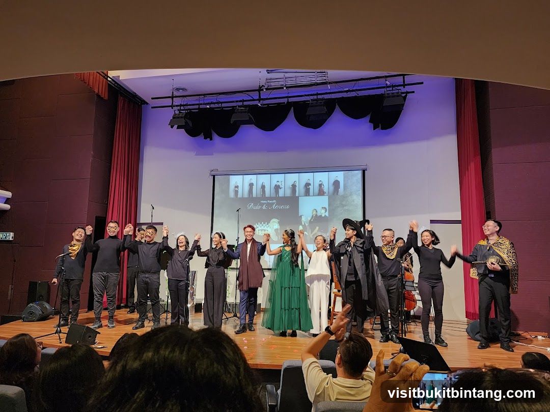 Performers taking a bow on stage