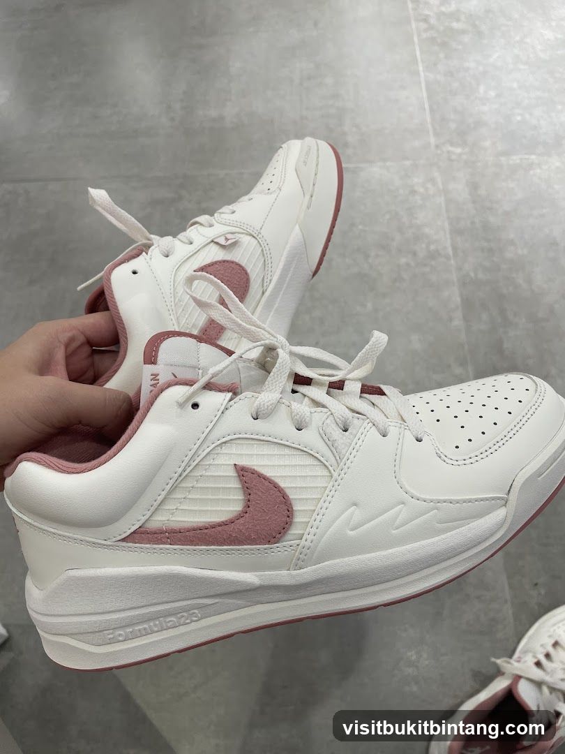 White and Pink Sneakers