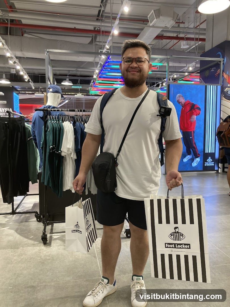 Man holding shopping bags in a store