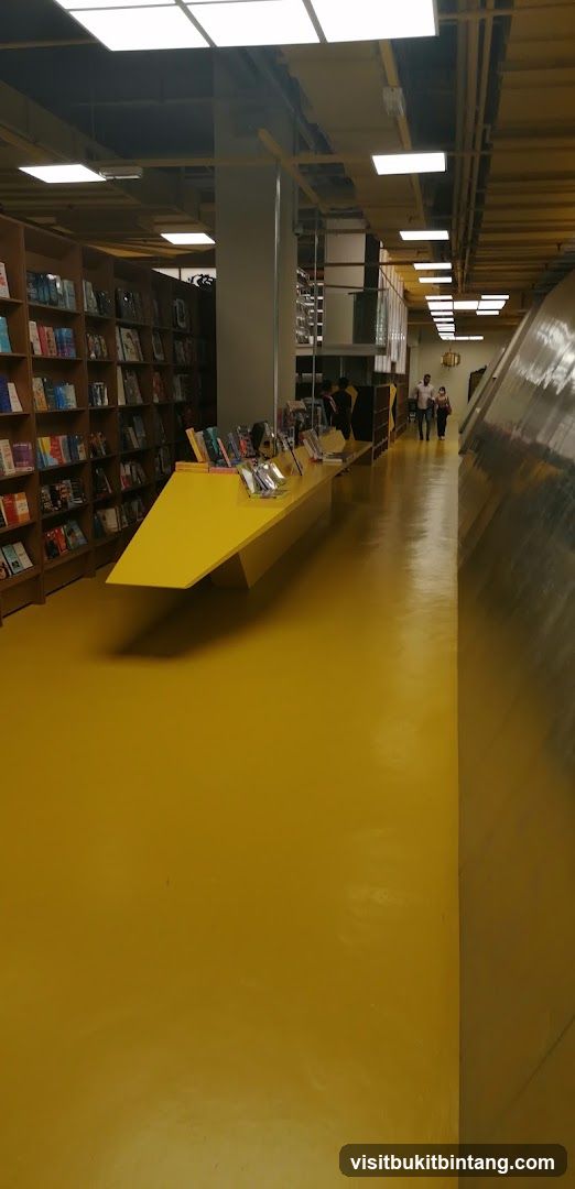 Library Interior with Yellow Flooring