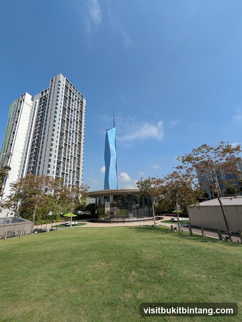 Modern Cityscape with Blue Tower
