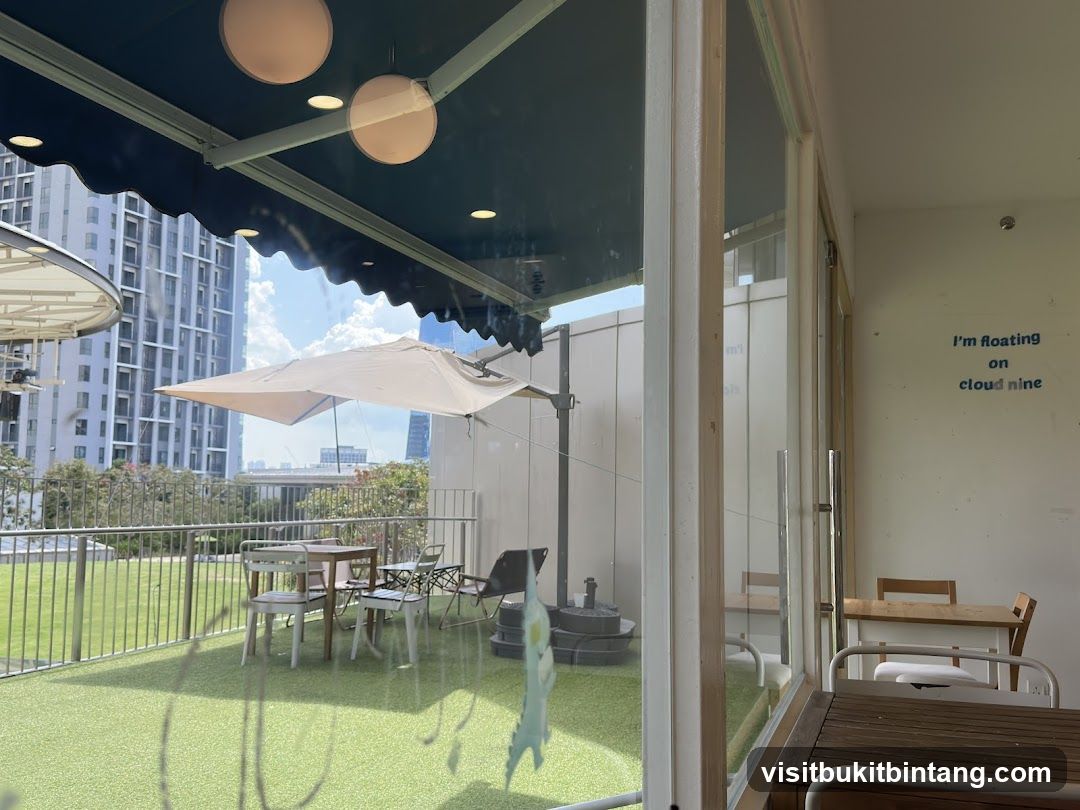 Outdoor Patio View from Cafe Interior