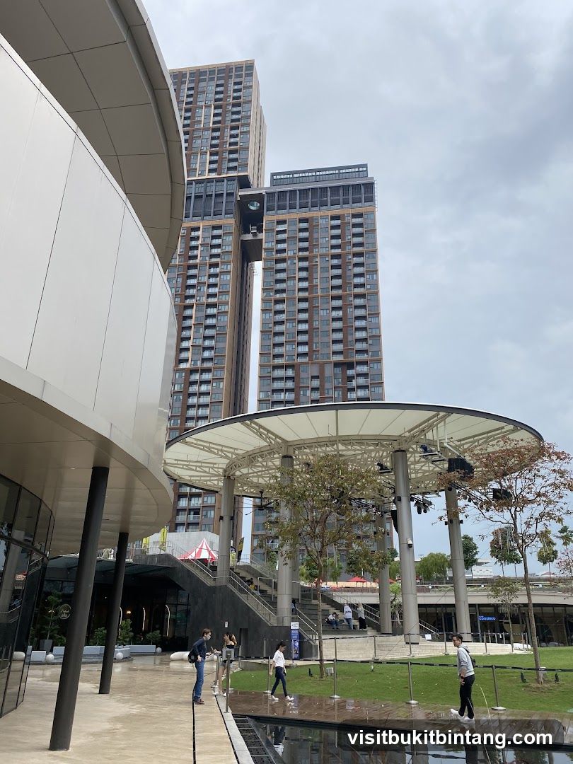 Urban plaza with modern architecture