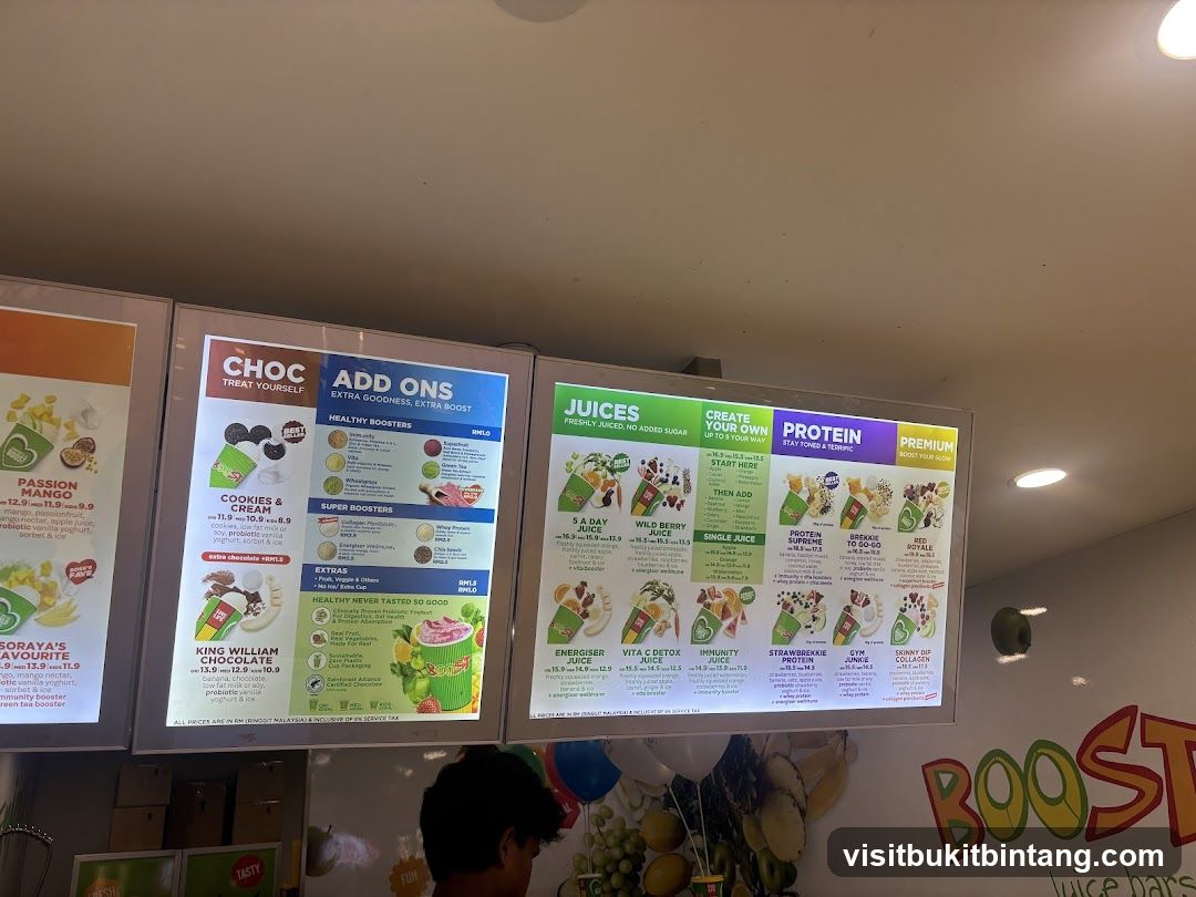 Boost Juice Menu