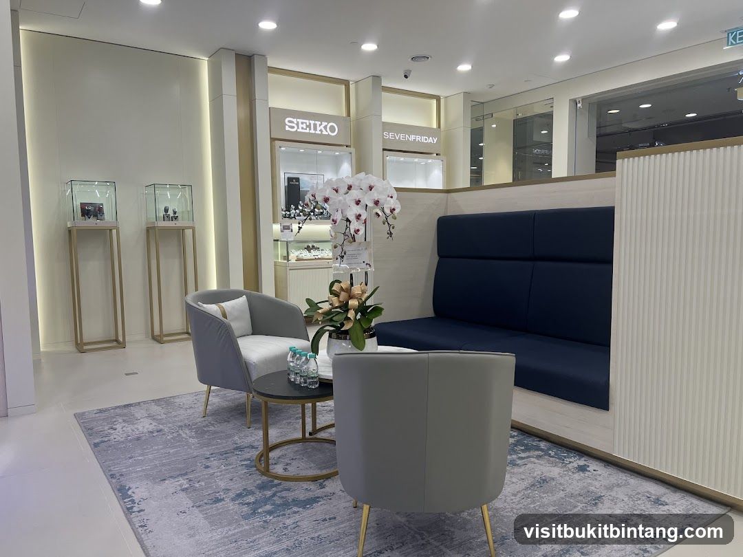Watch Store Interior with Seating Area