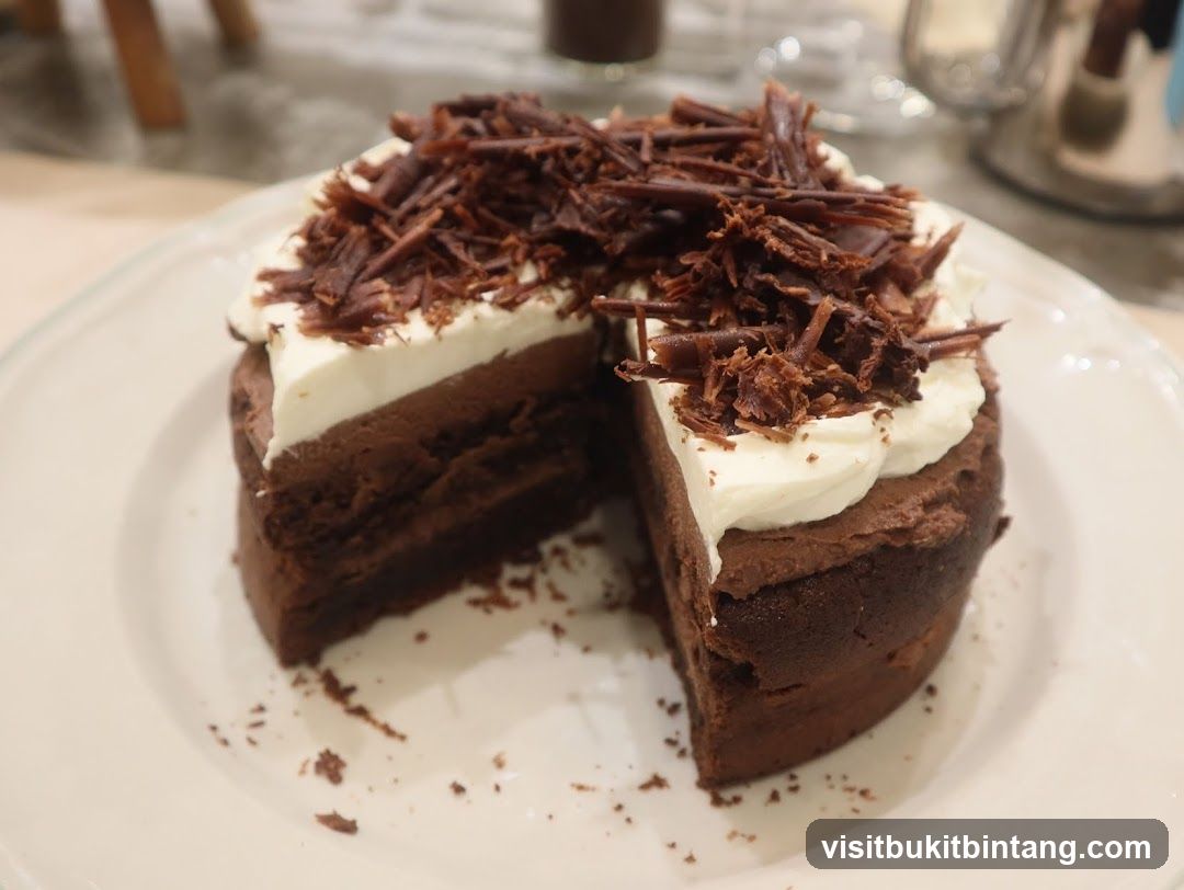 Chocolate Cake with Whipped Cream and Shavings