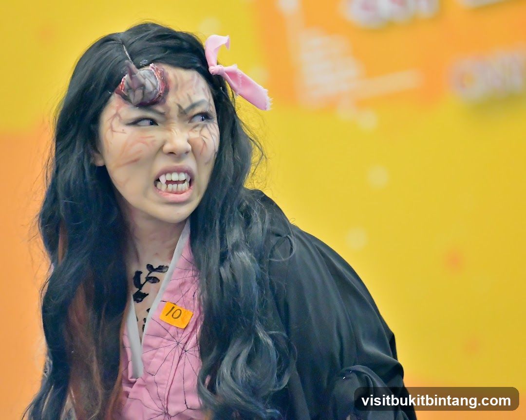Cosplayer with Demon Makeup