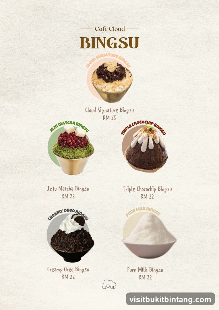Cafe Cloud Bingsu Menu