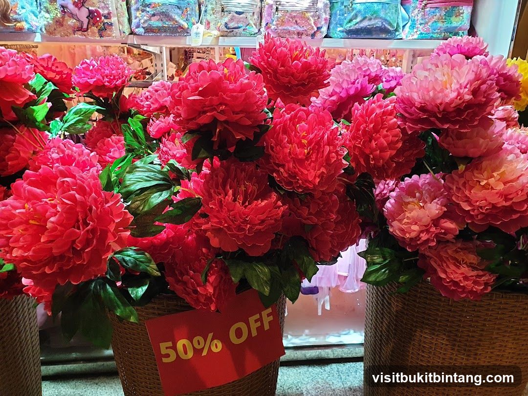 Artificial Flowers with Sale Sign