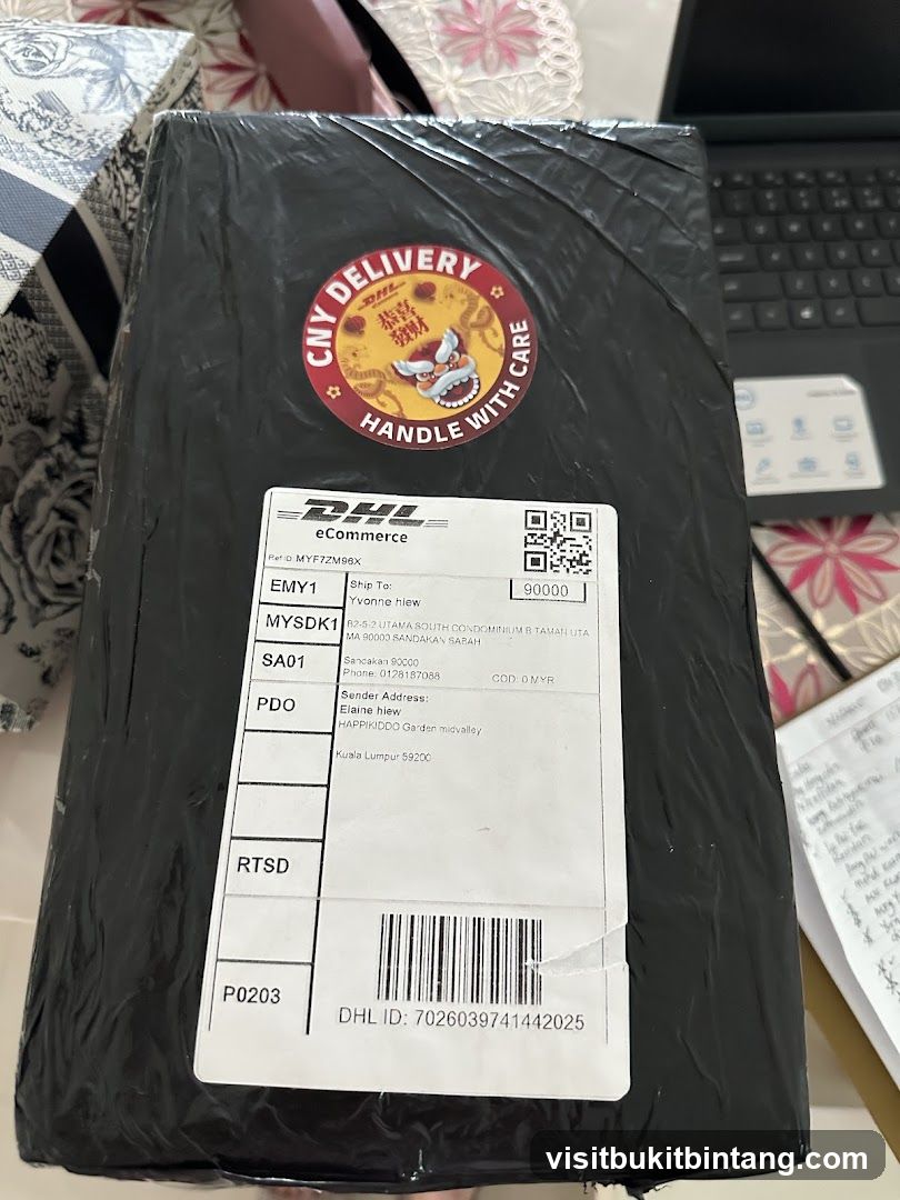 DHL Package with CNY Delivery Sticker