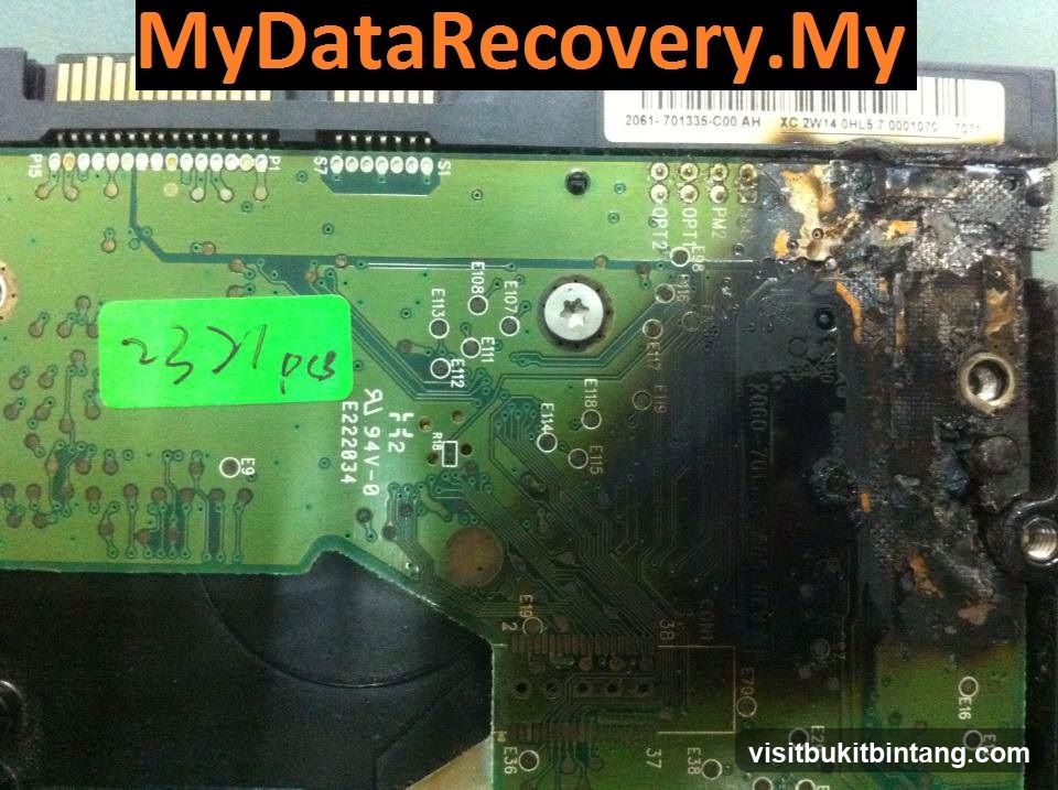 Damaged Hard Drive Circuit Board
