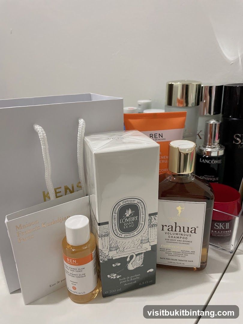 Assortment of beauty products