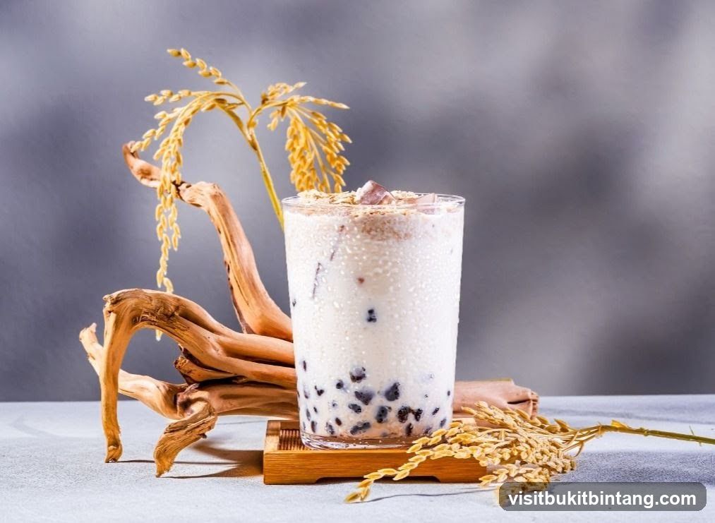 Bubble Tea with Oats and Rice Grains