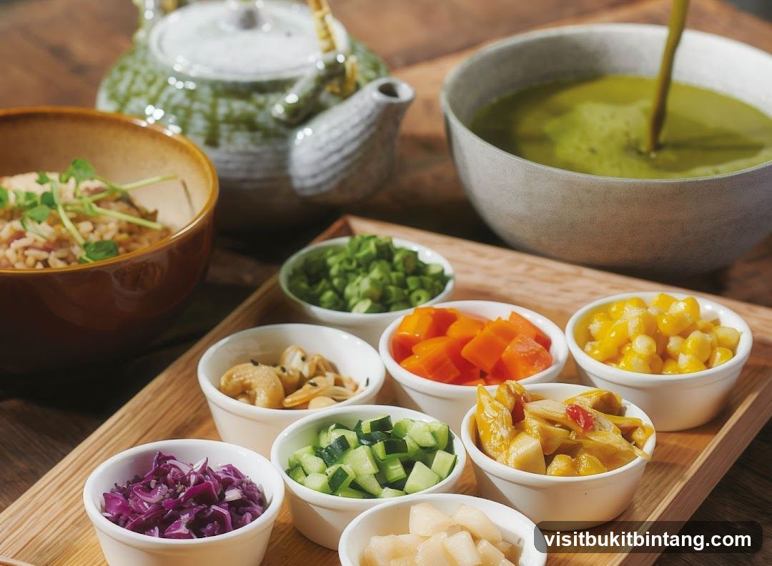 Assortment of Ingredients and Soup