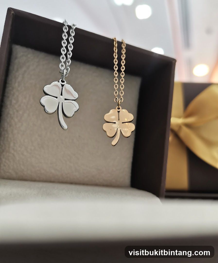 Four-Leaf Clover Necklaces in Display Box