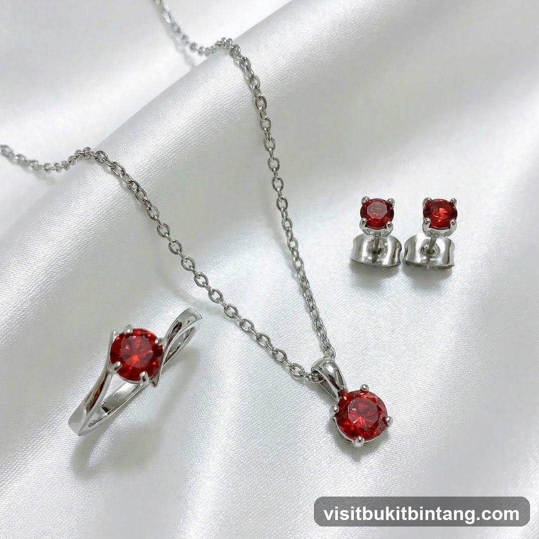 Red Gemstone Jewelry Set