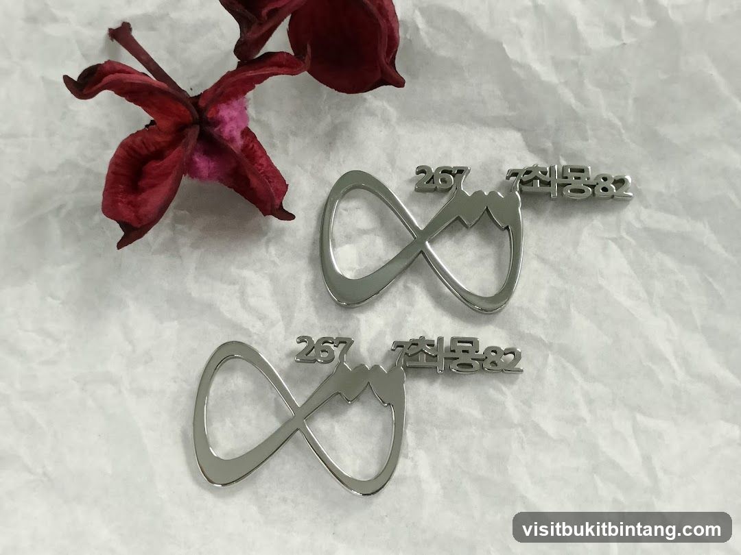 Infinity Symbol Pins with Korean Text