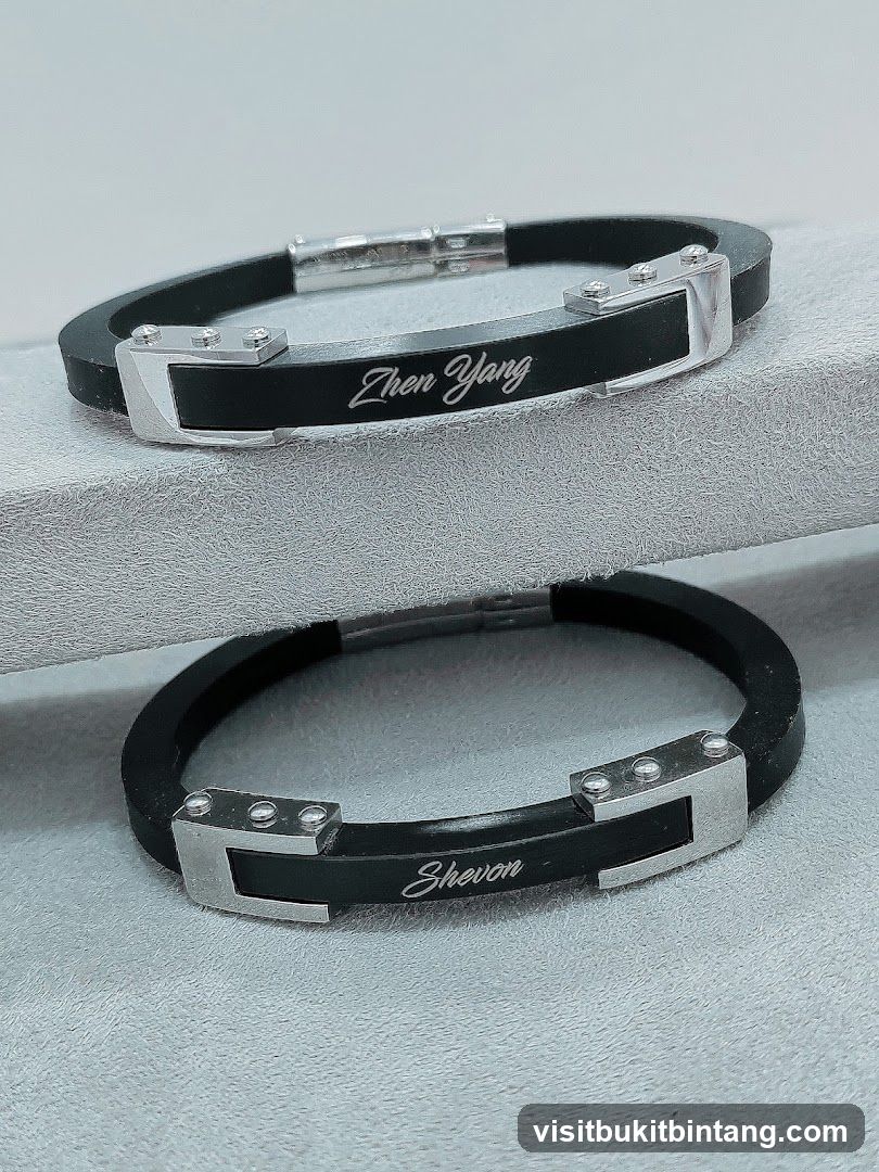 Personalized Leather Bracelets Display