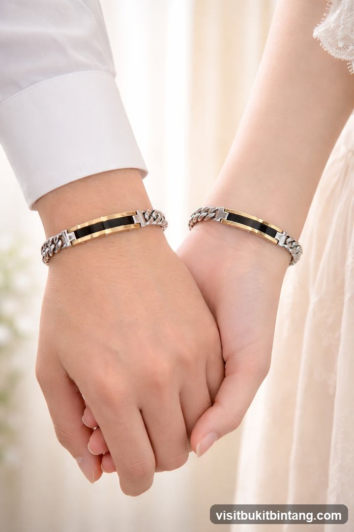 Couple Holding Hands with Bracelets