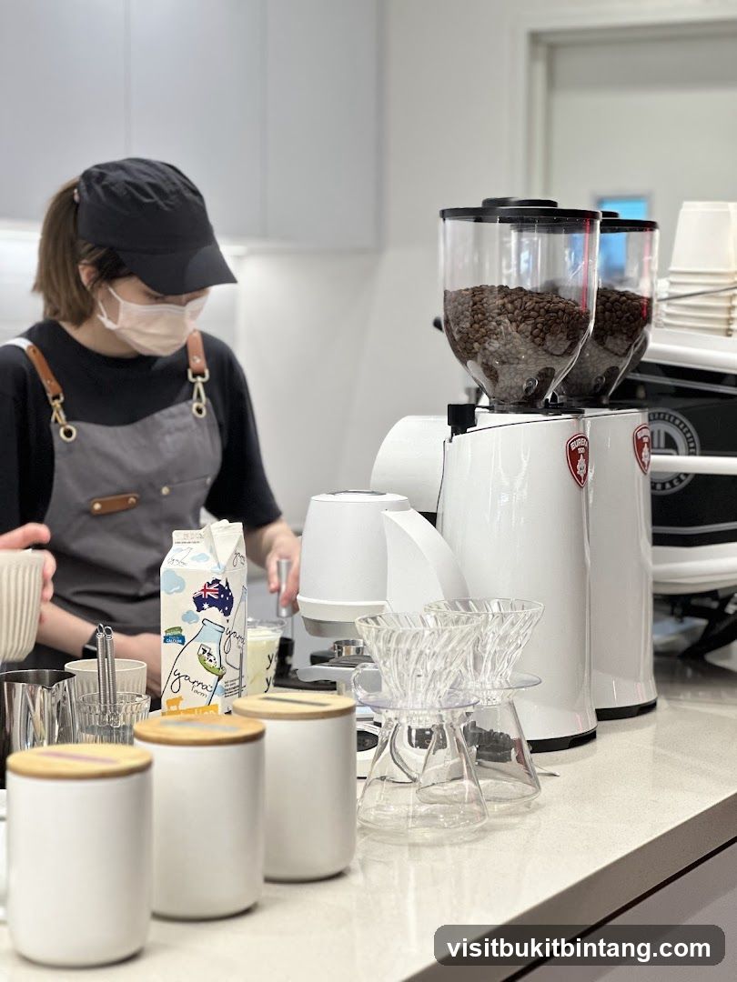 Barista preparing coffee