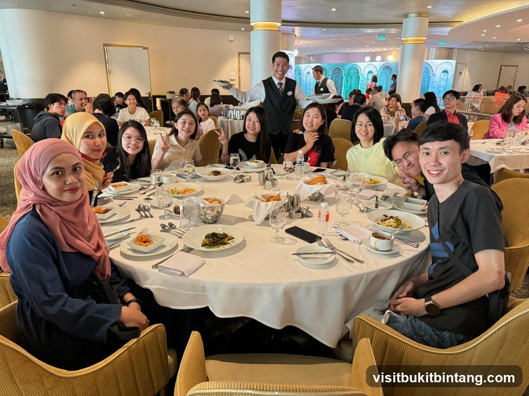 Group dining at a restaurant