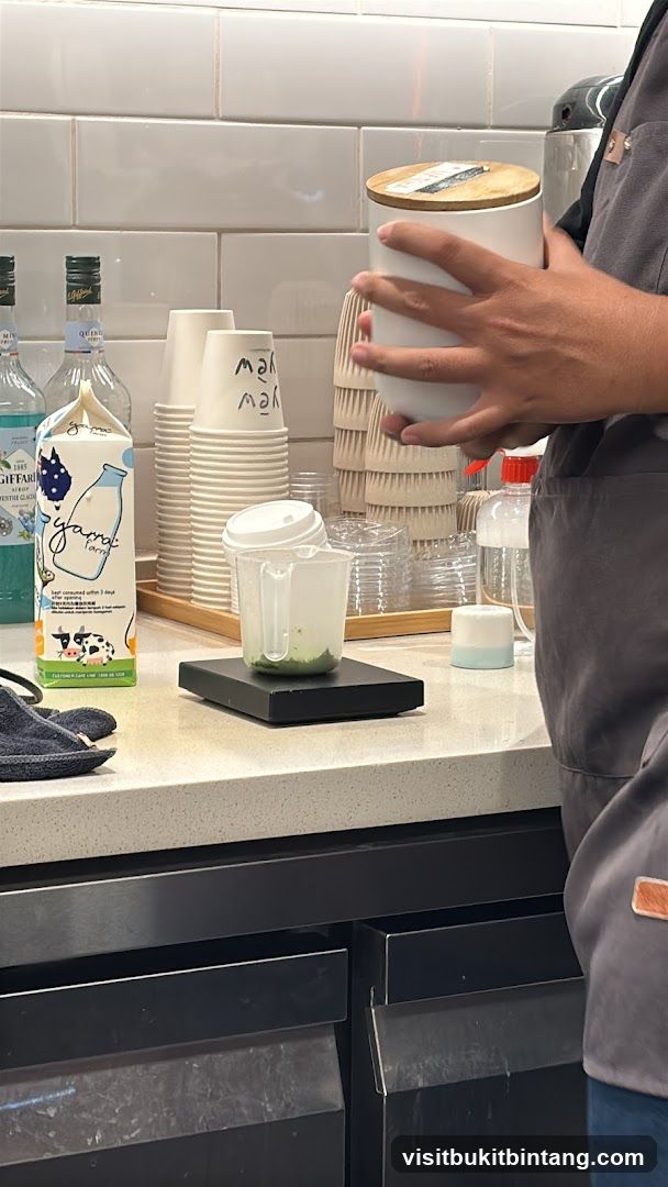 Barista preparing a drink
