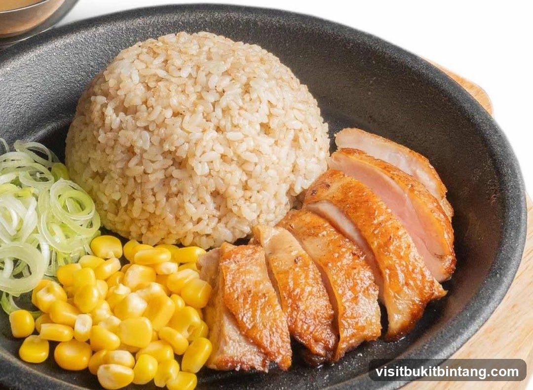 Sliced Duck Breast with Rice and Corn