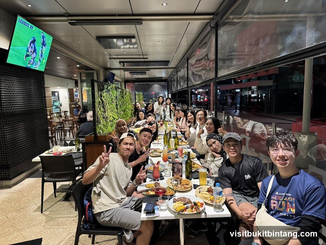 Group of friends enjoying a meal at a restaurant