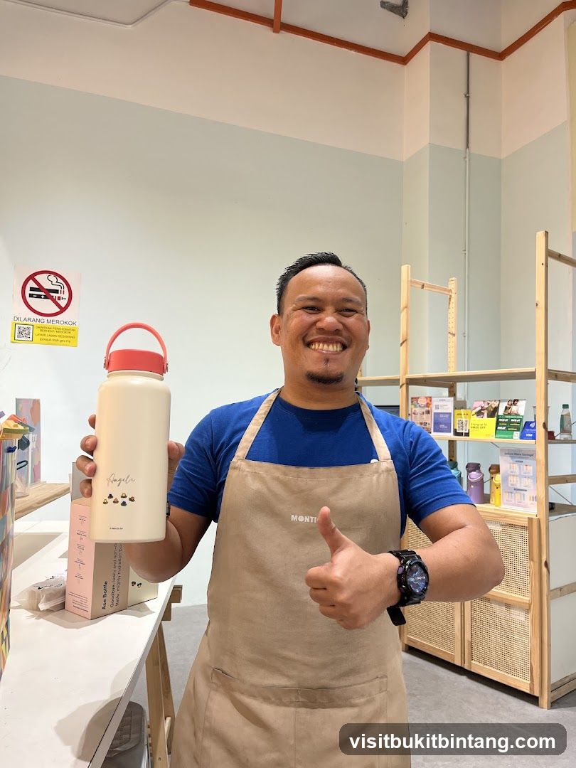 Man holding a water bottle
