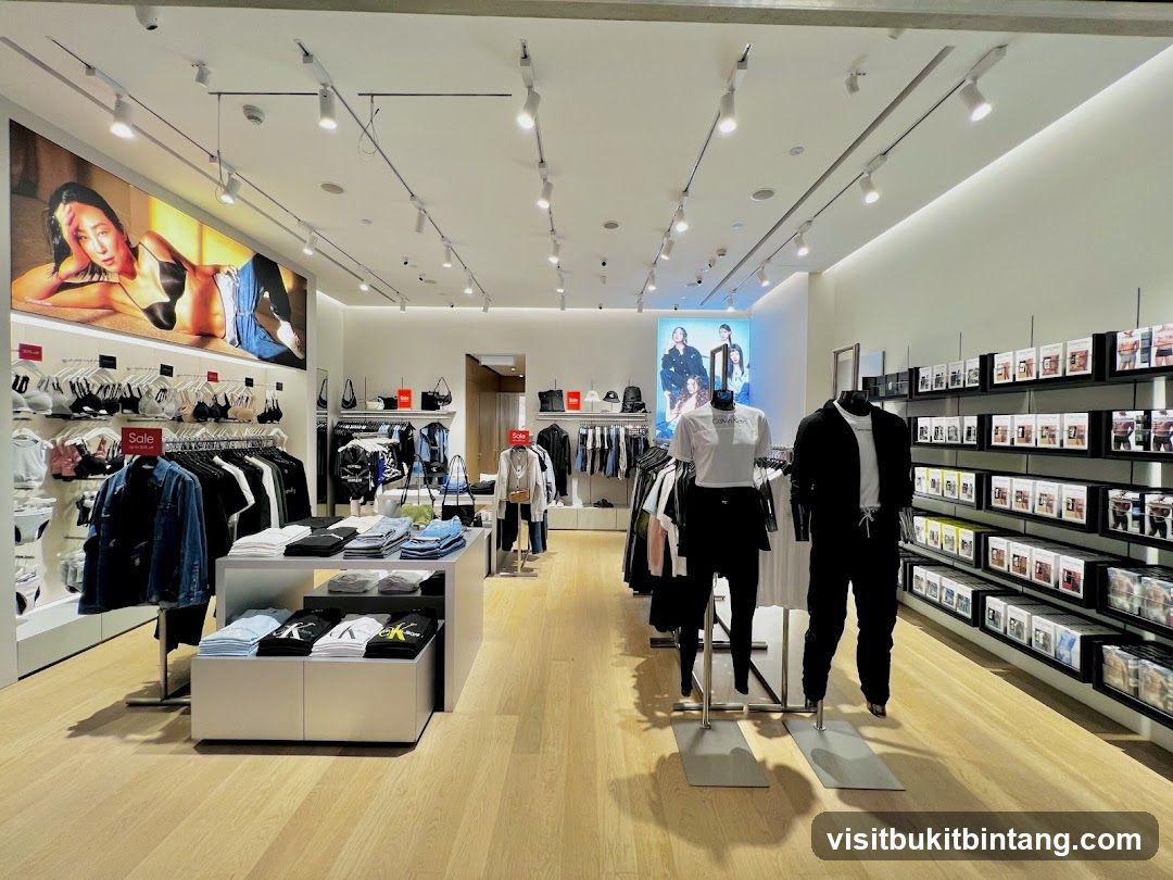 Clothing store interior with mannequins and merchandise