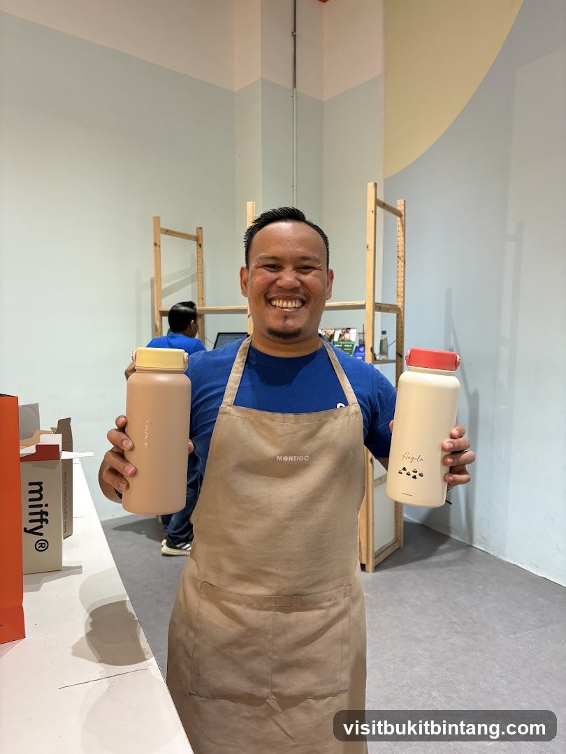 Man holding water bottles