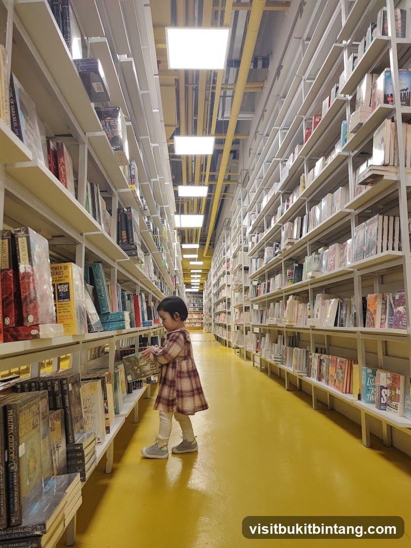 Child browsing books in a library