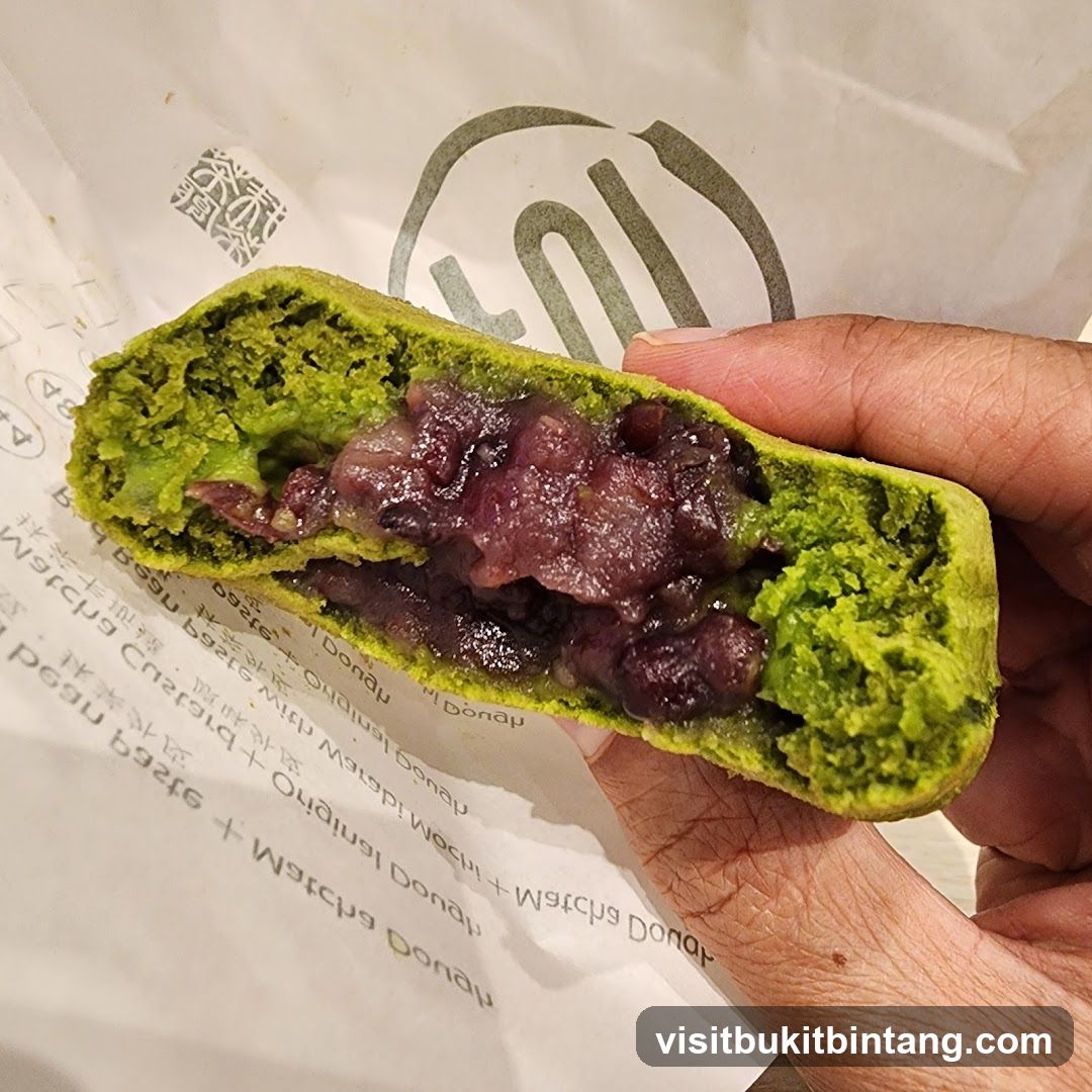 Matcha Donut with Red Bean Filling