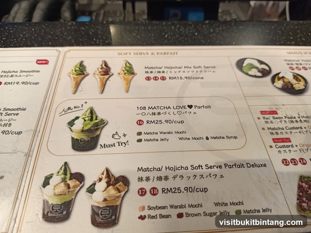 Soft Serve & Parfait Menu